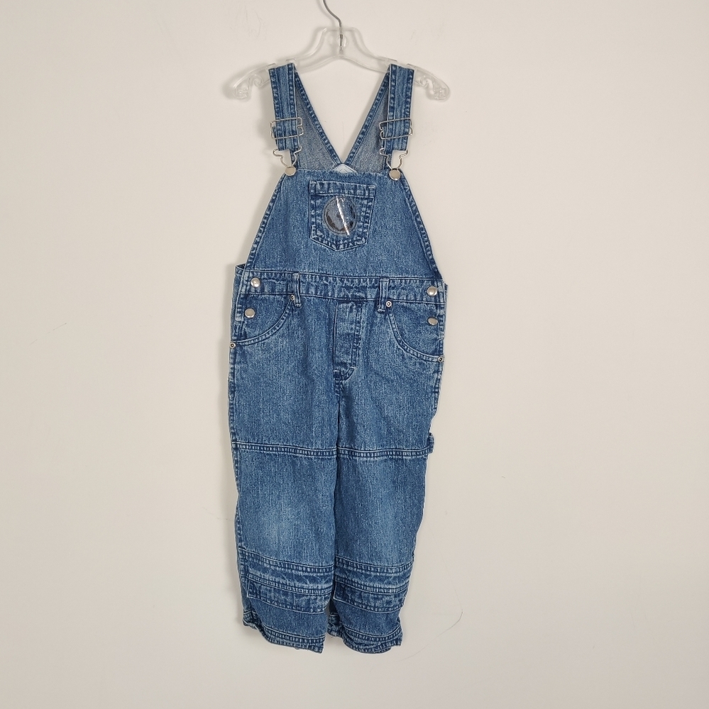 Wonder Kids Boy's Jean Overall Size 4T 100% Cotton Denim Romper Cargo